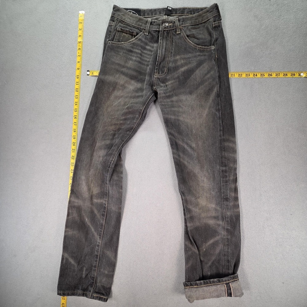 Remix‎ Jeans Mens Black Selvedge Whiskers Honeycomb Fits 28x30